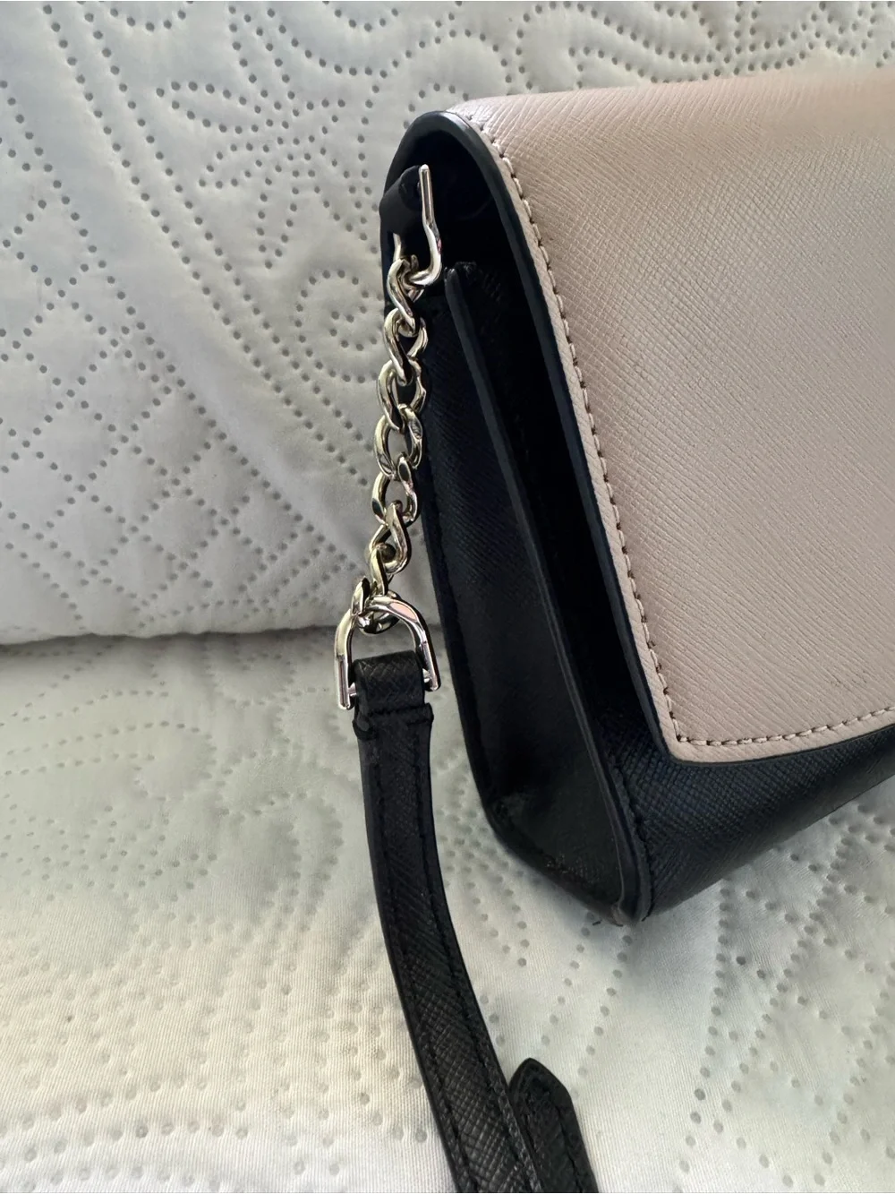 kate spade Two-Tone Leather Crossbody Bag - Beige & Black